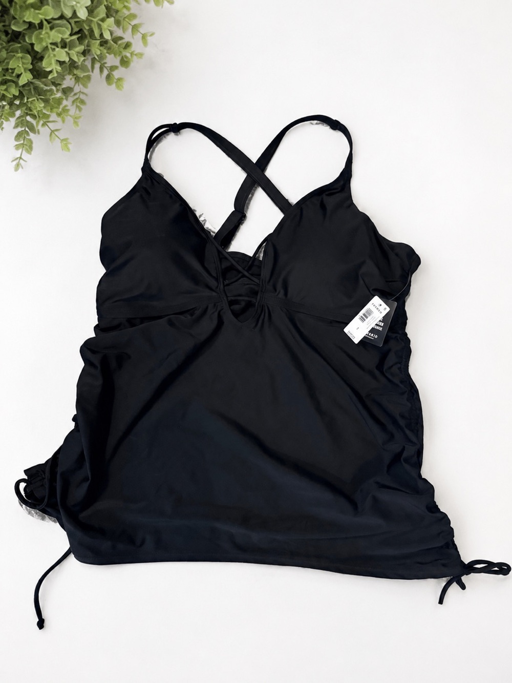 torrid Black Crisscross Swim Tankini Coverup